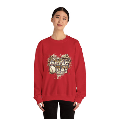 Softball 'Game Day' Crewneck Sweatshirt — Distressed Baseball Design