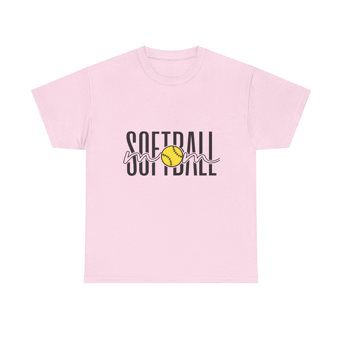 Softball Mom/Player Tee — Retro Script Softball Graphic T-Shirt
