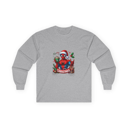 Christmas and Coffee with Spidey- Unisex Ultra Cotton Long Sleeve Tee