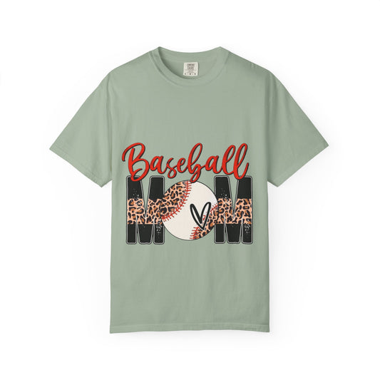 Baseball Mom T-Shirt — Leopard Print Baseball Design