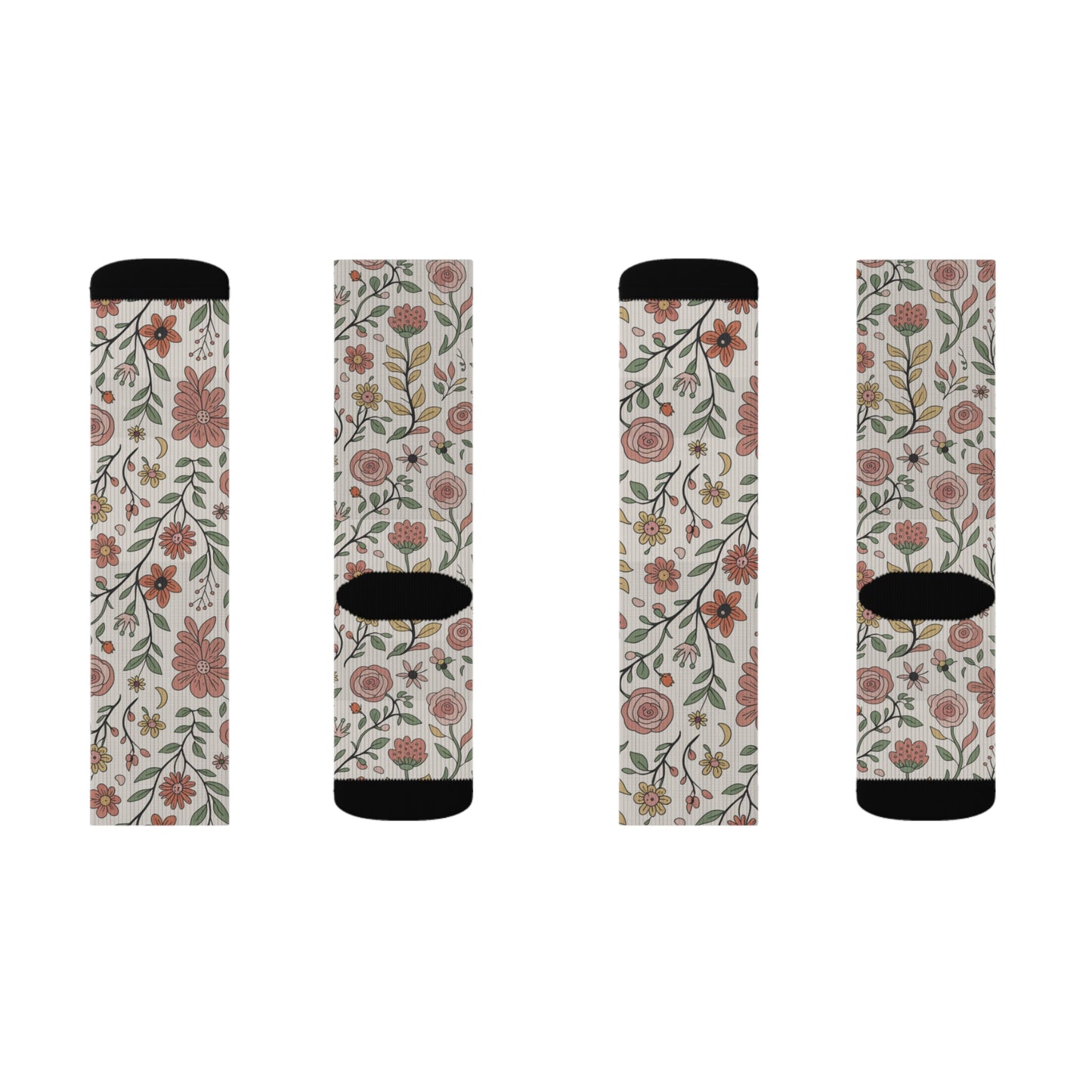 Floral Sublimation Socks | Cozy