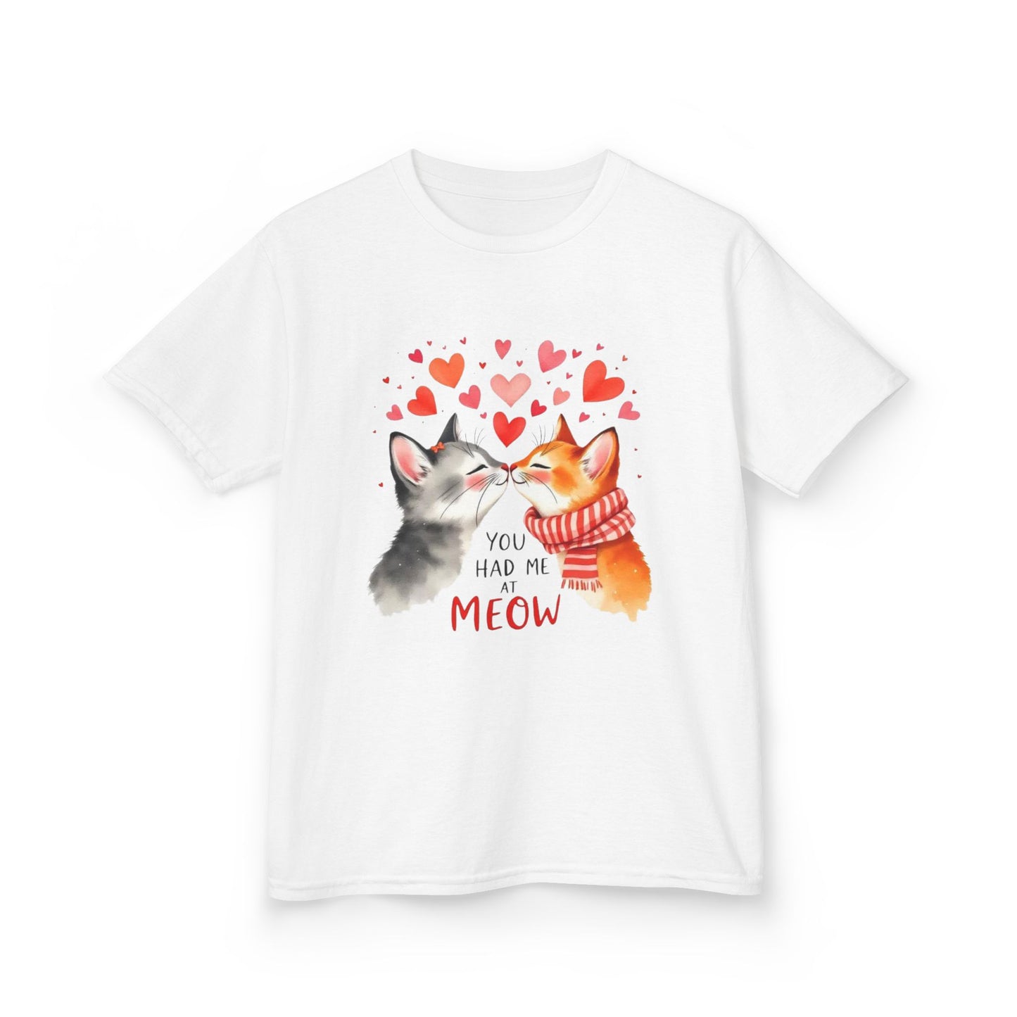 Kids Tee — Cute Cats 'You Had Me at Meow' Valentine Shirt
