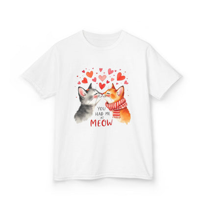 Kids Tee — Cute Cats 'You Had Me at Meow' Valentine Shirt