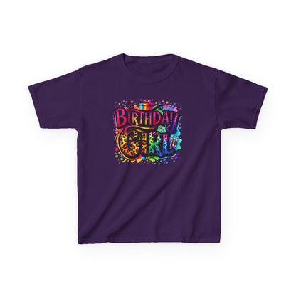 Birthday Girl Kids T‑Shirt — Colorful Confetti Party Tee