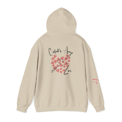 Cupid’s Arrow Lei Hoodie — Heart Arrow Script Pullover for Valentine’s Day