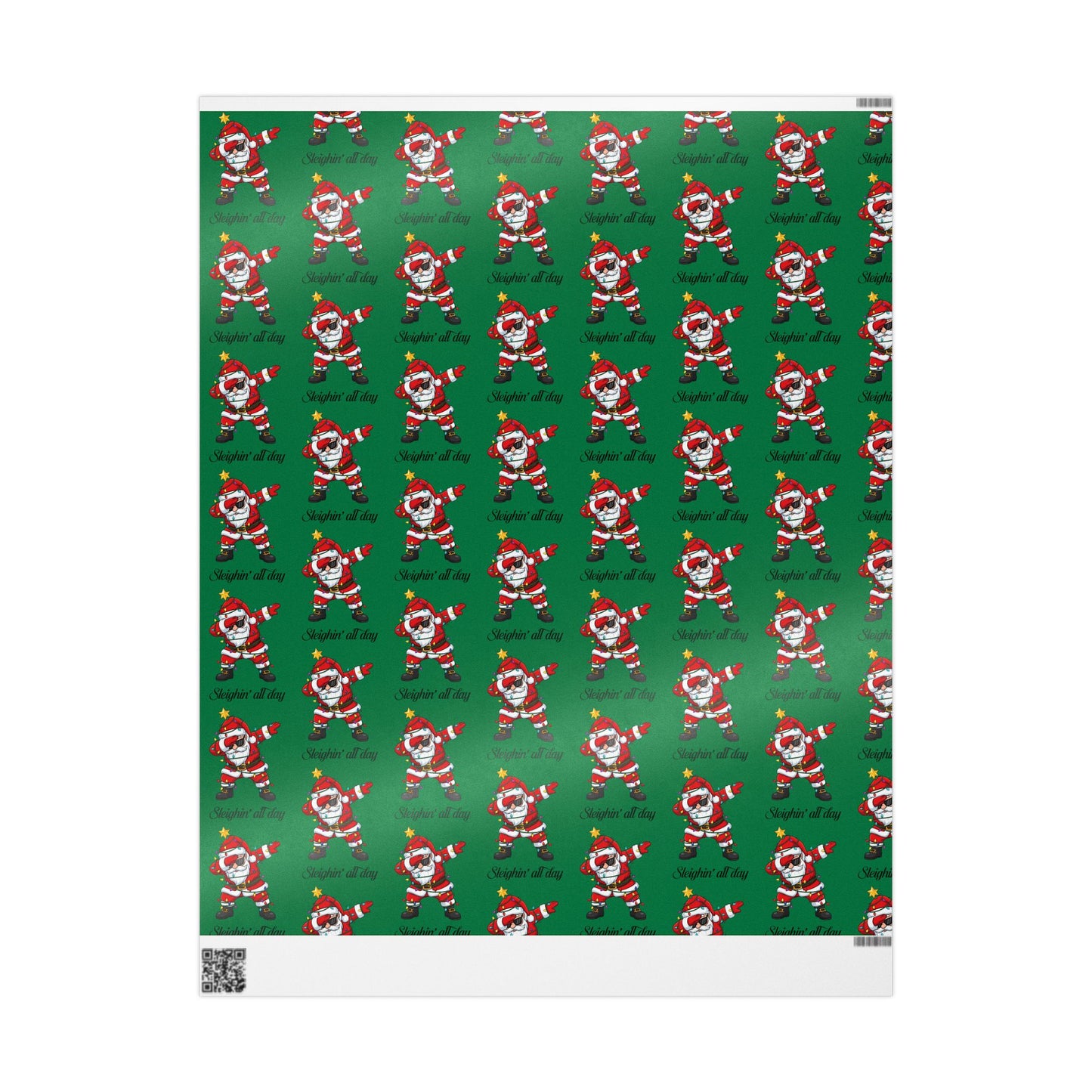 Dabbin' Santa Pattern Wrapping Paper Roll