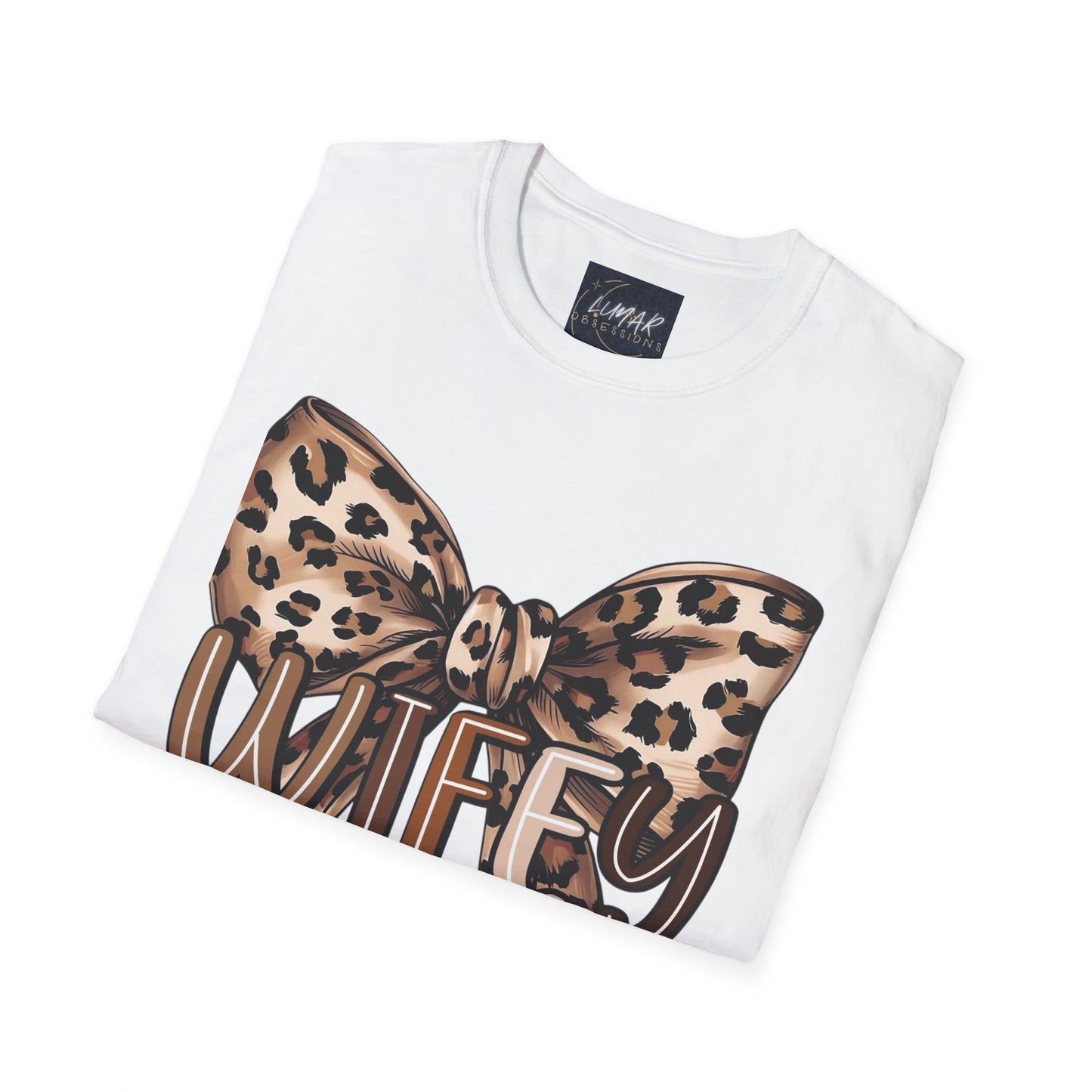 Wifey Leopard Bow T-Shirt — 'WIFEY' Leopard Print Bow Tee