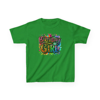 Birthday Girl Kids T‑Shirt — Colorful Confetti Party Tee