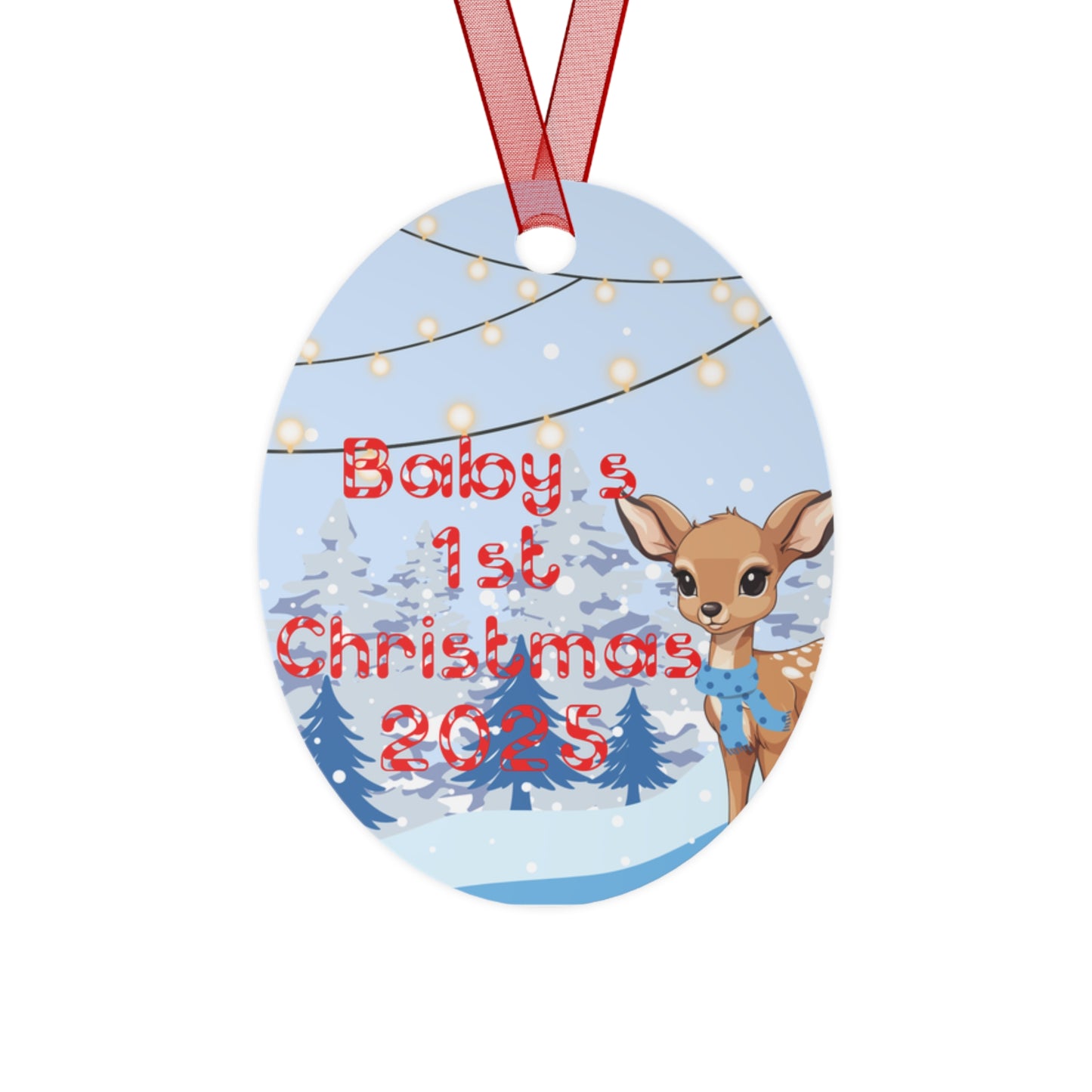 2025 First Christmas Metal Ornament for Baby