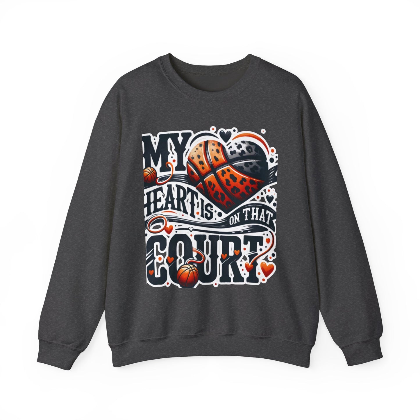 My heart is on that court - 🩷 Crewneck Sweatshirt