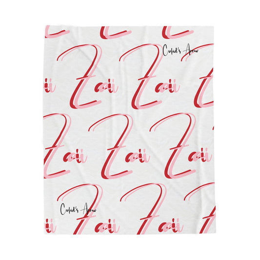 Red- Cupid's Arrow Merch- Velveteen Plush Blanket, Cozy Throw Blanket