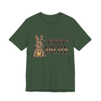 Leopard Print 'Happy Easter' Bunny Tee