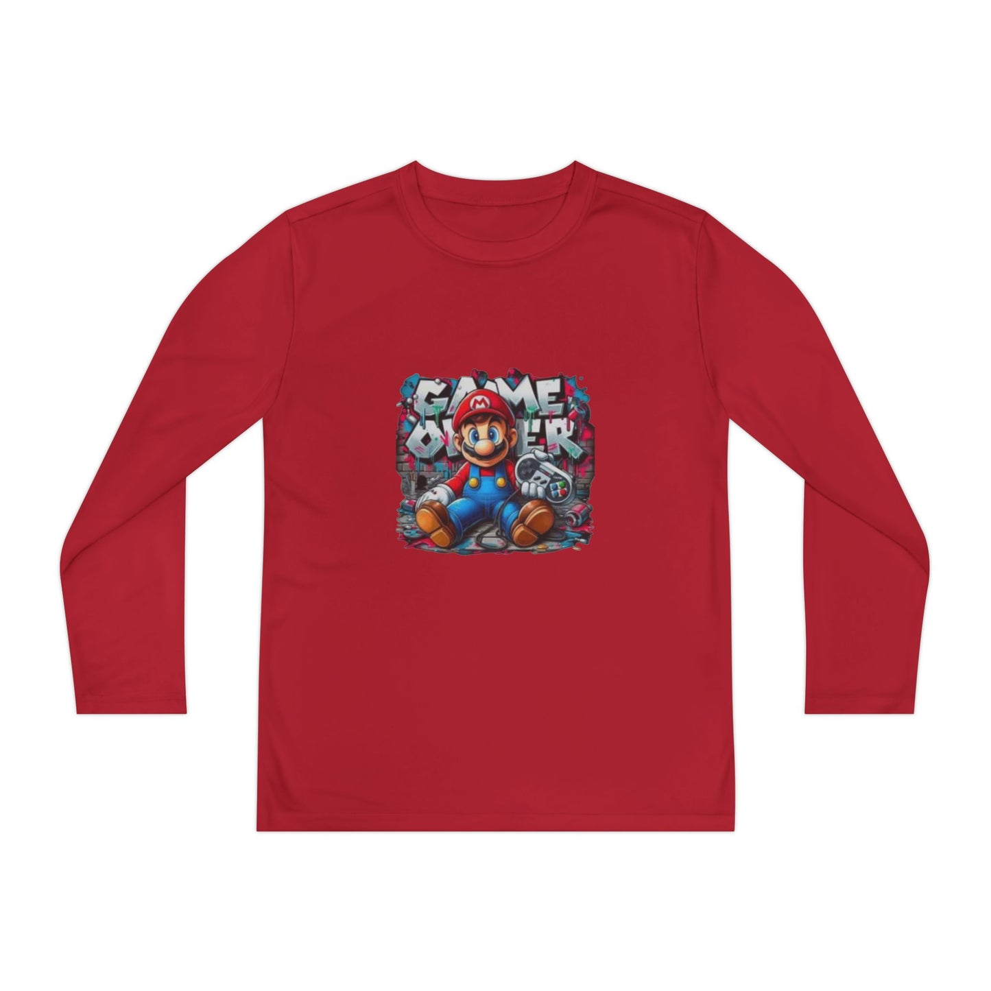 "Game Over" Graphic Youth Long Sleeve Gamer Character Tee