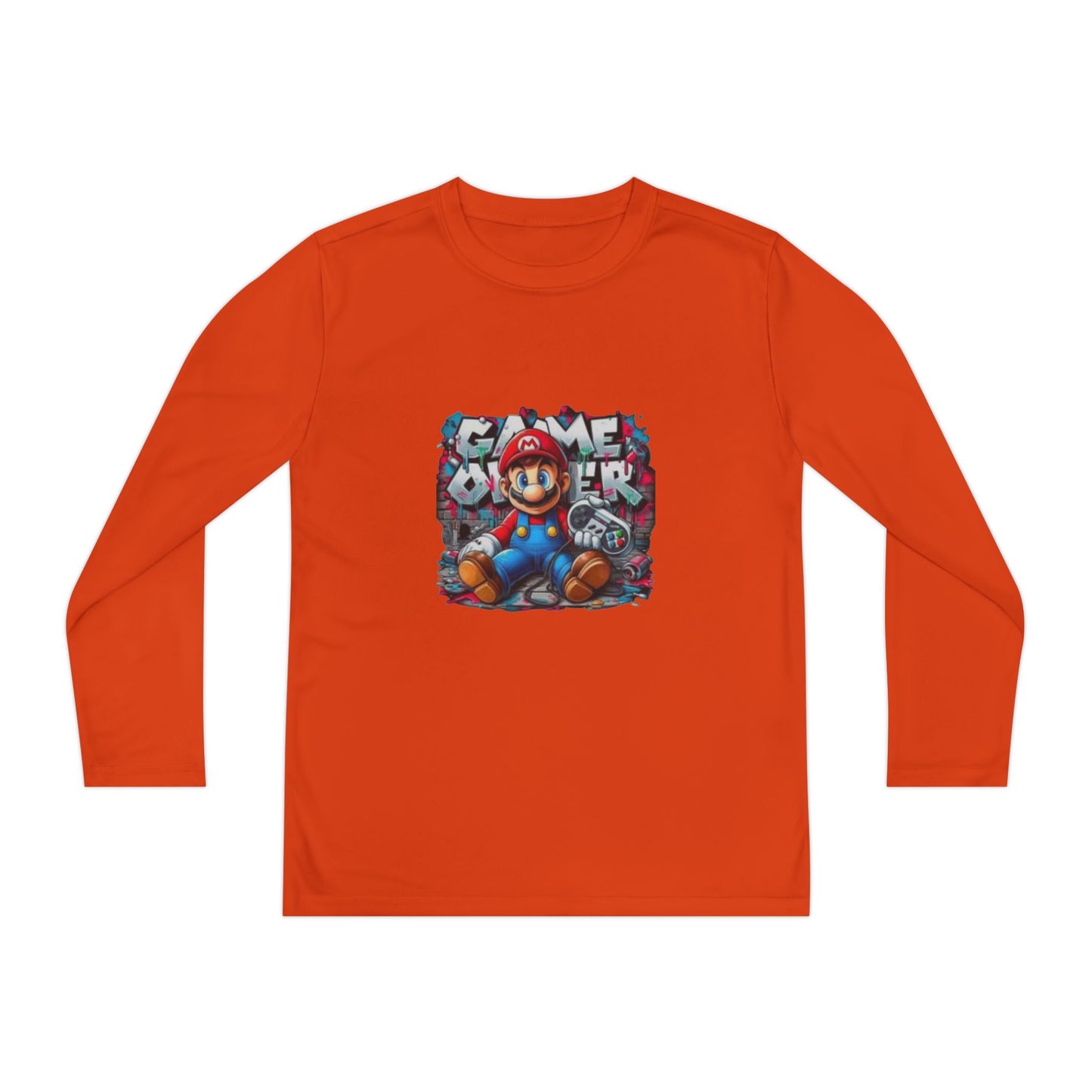 "Game Over" Graphic Youth Long Sleeve Gamer Character Tee