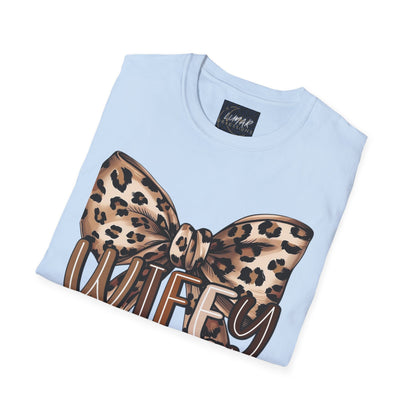 Wifey Leopard Bow T-Shirt — 'WIFEY' Leopard Print Bow Tee