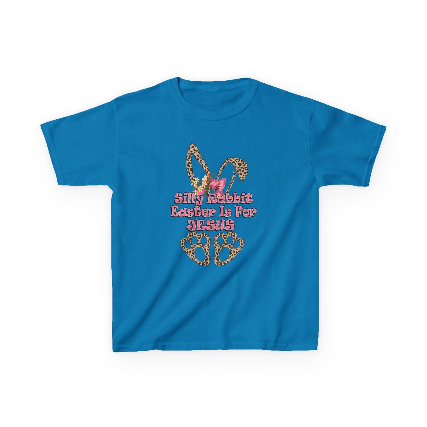 Kids Tee — Leopard Bunny Ears & 'This Little Bunny Is For Jesus' Easter Shirt
