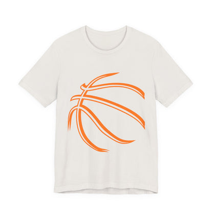 Basketball Line Art Tee — Orange Outline Basketball T-Shirt