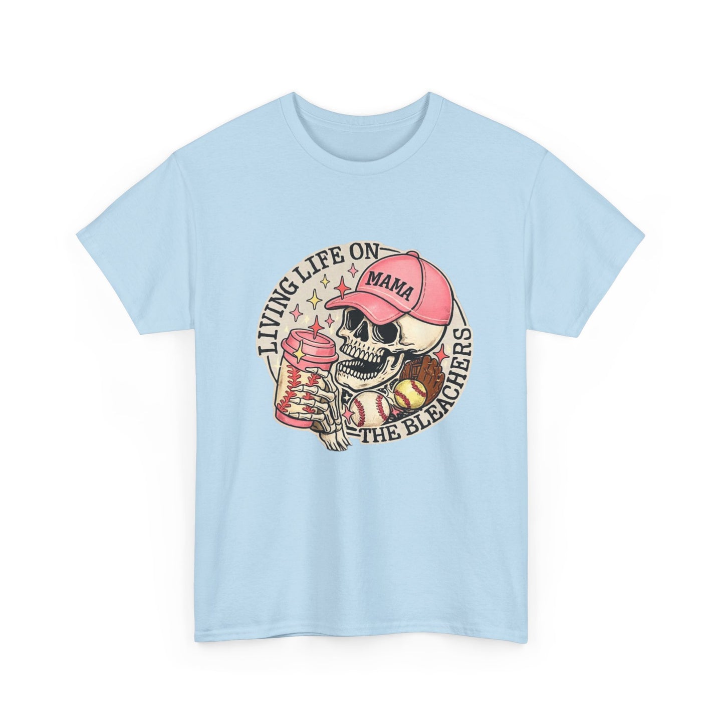 Living Life SPORTS MOM Skull Tee — Mama Cap Vintage Surf School Shirt