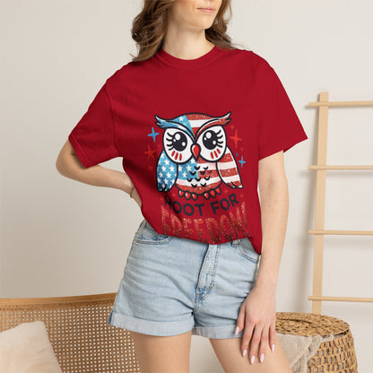 Patriotic 'Hoot for Freedom' Owl T-Shirt
