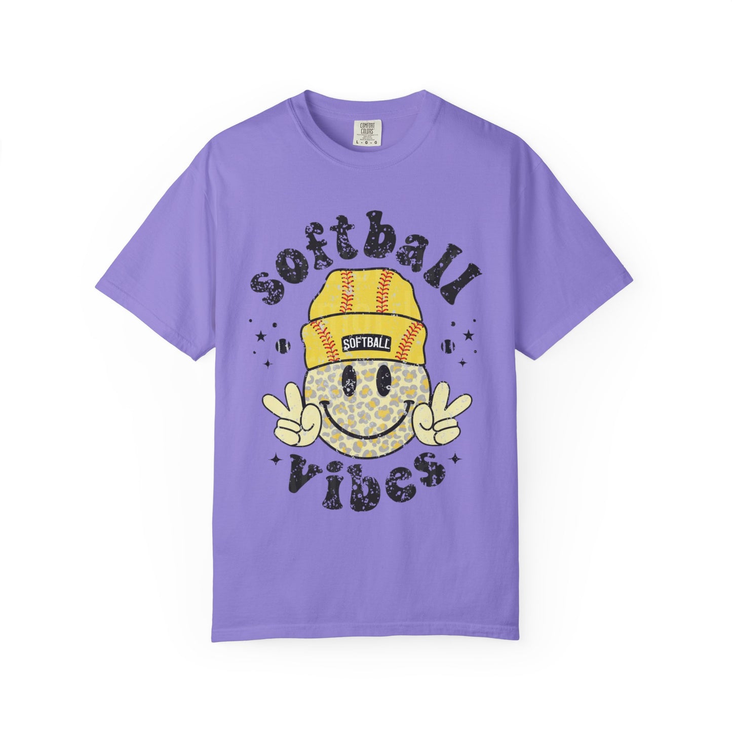 Softball Vibes Smiley T-Shirt