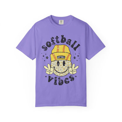 Softball Vibes Smiley T-Shirt