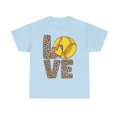 Softball Love Leopard Print T-Shirt