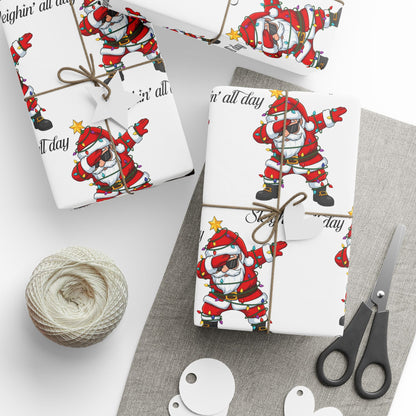 Sleighin' Santa- Wrapping Paper – Festive Holiday Gift Wrap