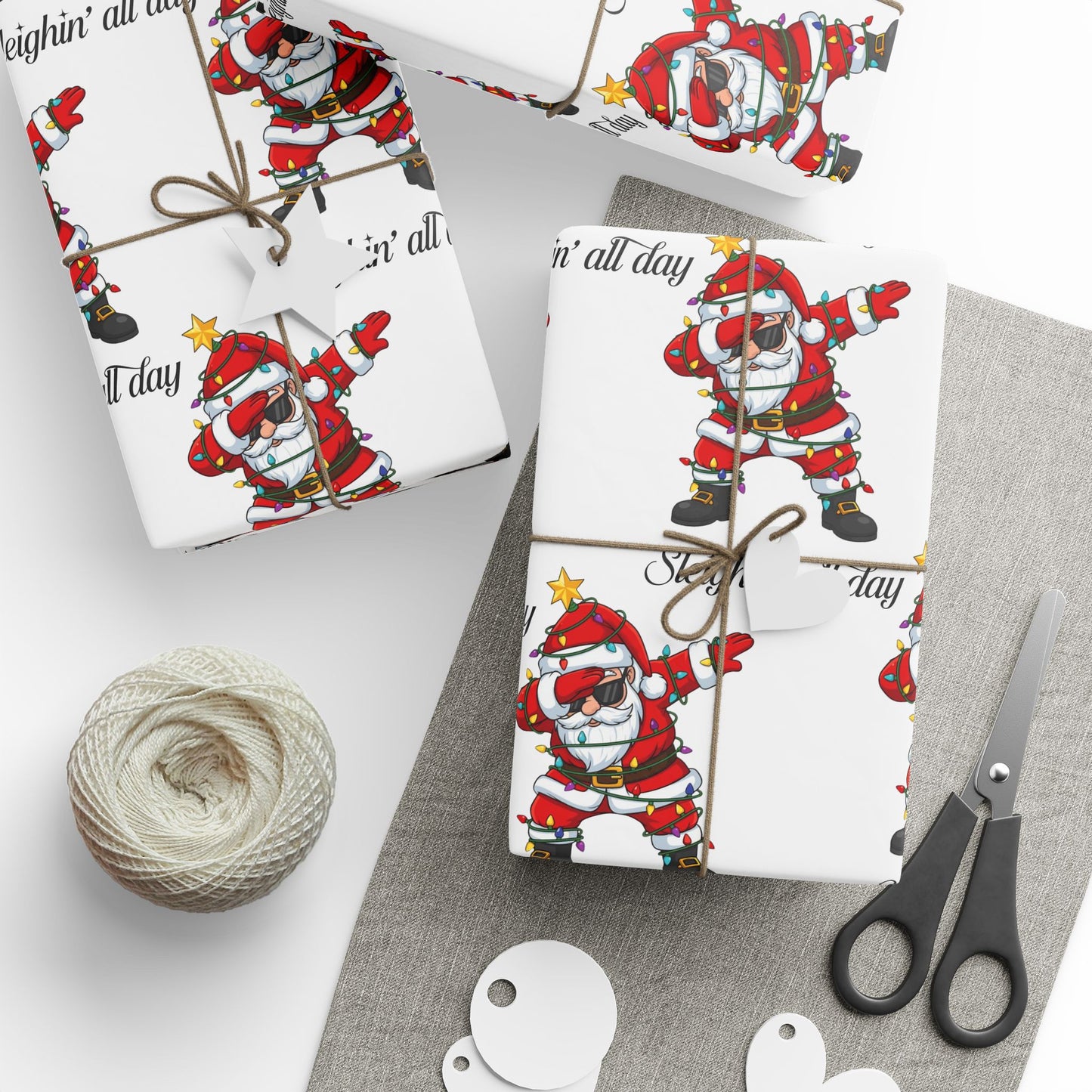 Sleighin' Santa- Wrapping Paper – Festive Holiday Gift Wrap