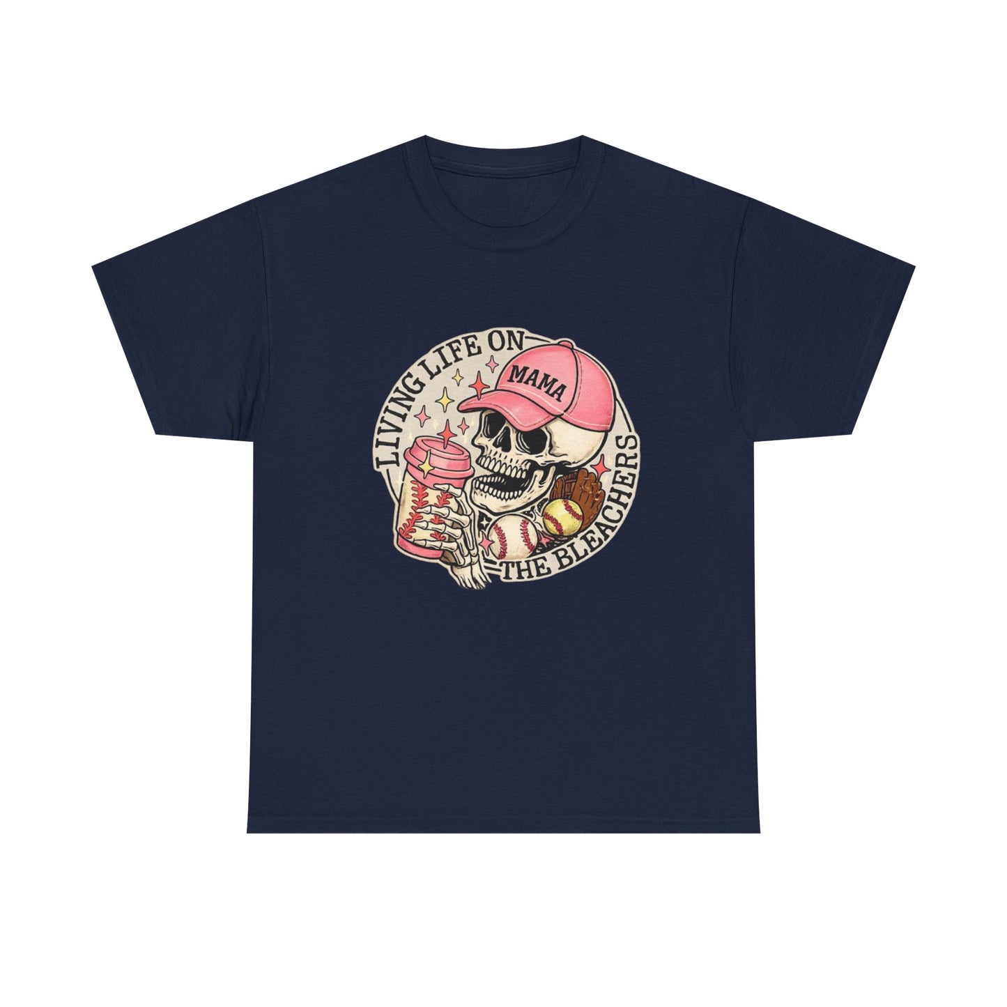 Living Life SPORTS MOM Skull Tee — Mama Cap Vintage Surf School Shirt