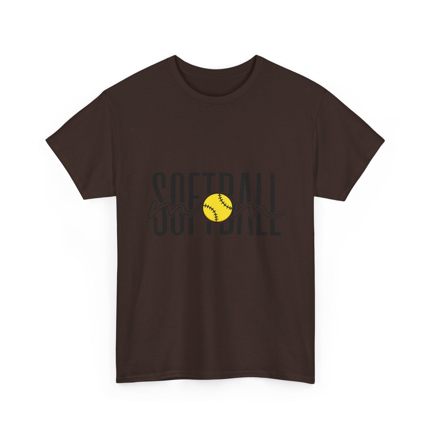 Softball Mom/Player Tee — Retro Script Softball Graphic T-Shirt