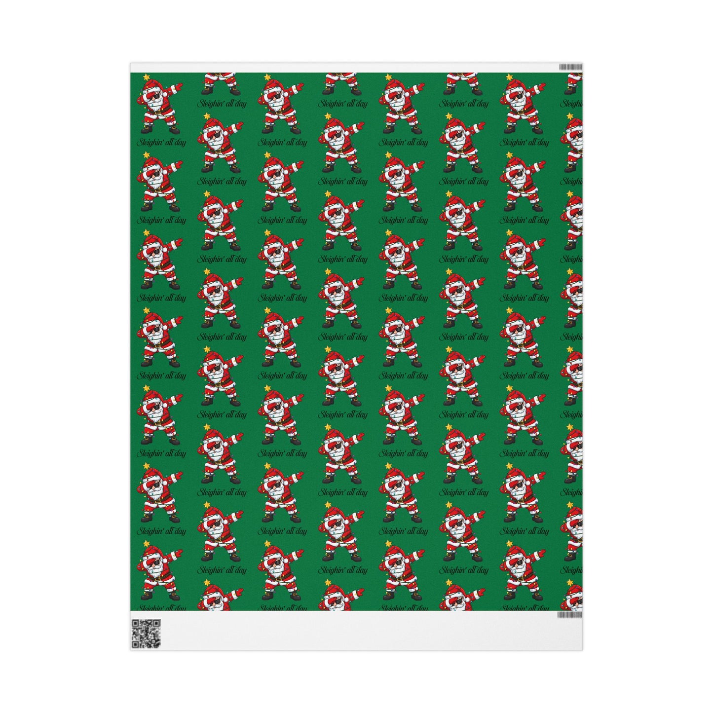 Dabbin' Santa Pattern Wrapping Paper Roll