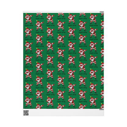 Dabbin' Santa Pattern Wrapping Paper Roll