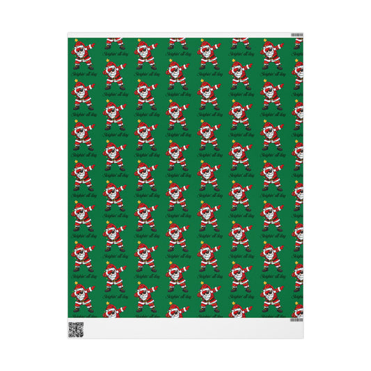 Dabbin' Santa Pattern Wrapping Paper Roll