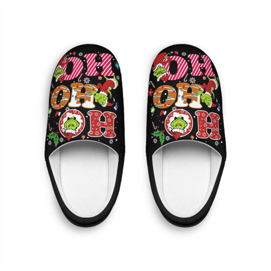 Grinch-Themed Women's Indoor Slippers,