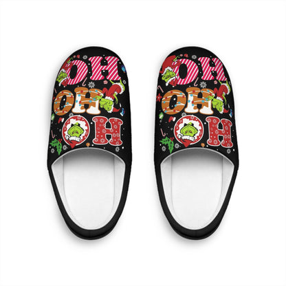Grinch-Themed Women's Indoor Slippers,