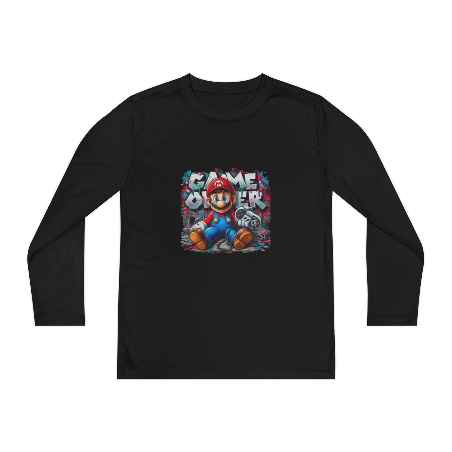 "Game Over" Graphic Youth Long Sleeve Gamer Character Tee