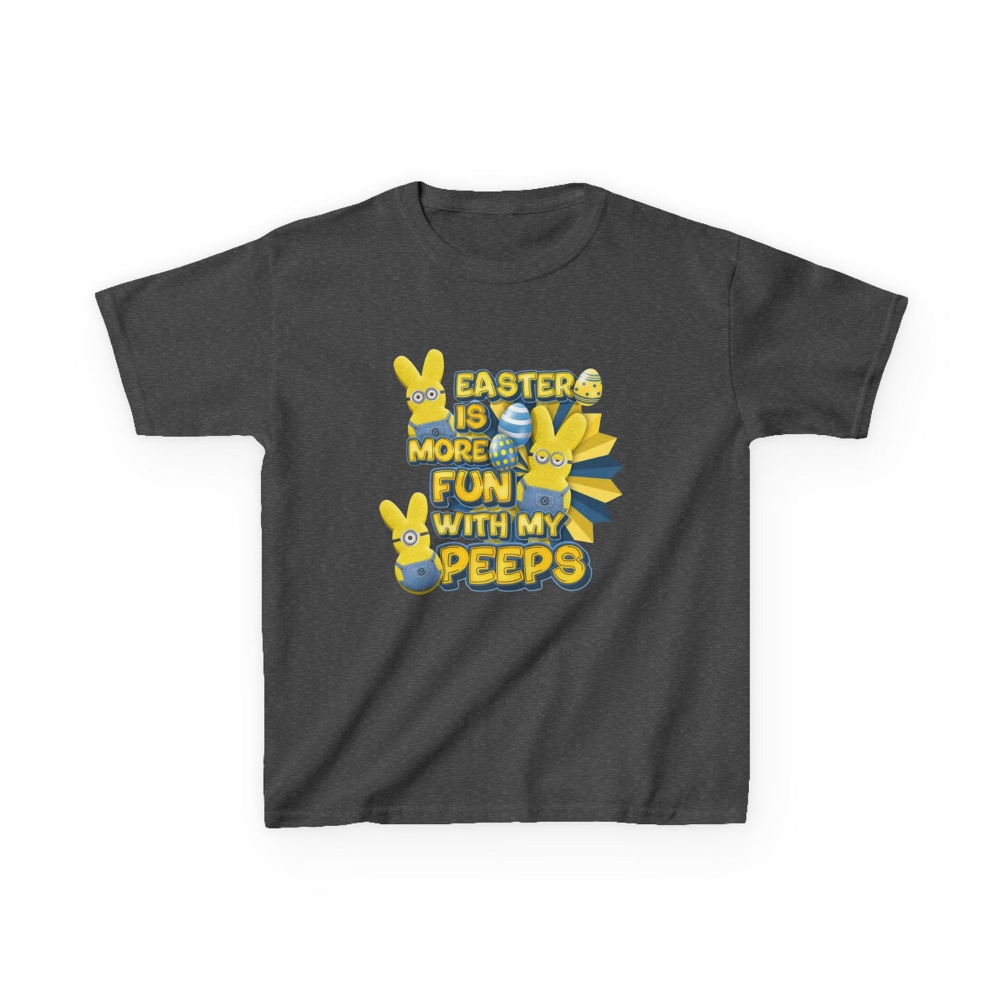 Kids Tee — "Easter Is More Fun With My Peeps" Cute Bunny & Chick Design