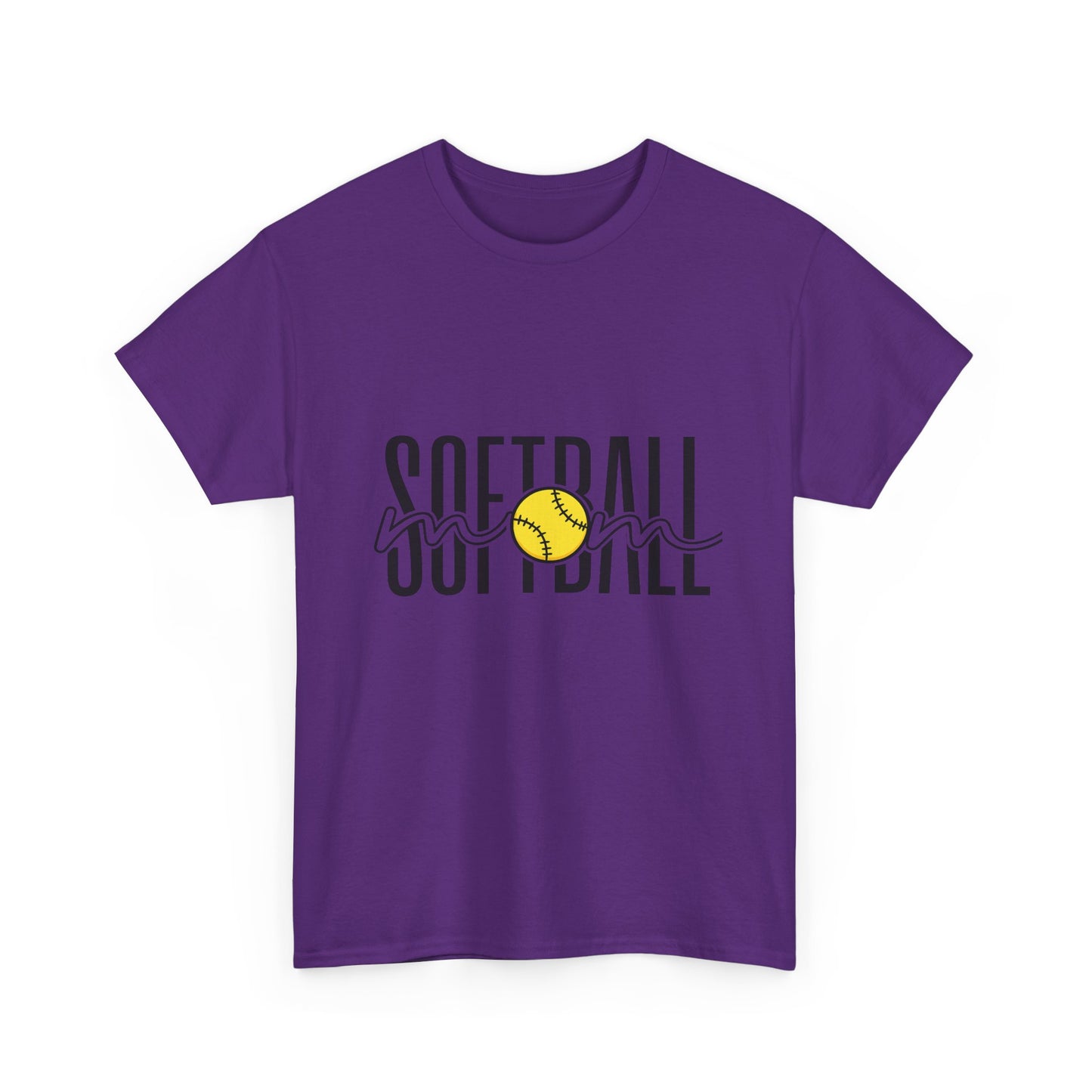 Softball Mom/Player Tee — Retro Script Softball Graphic T-Shirt
