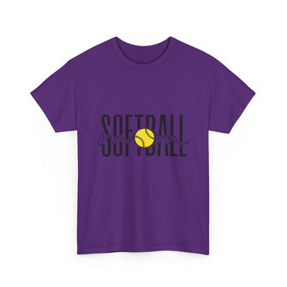Softball Mom/Player Tee — Retro Script Softball Graphic T-Shirt