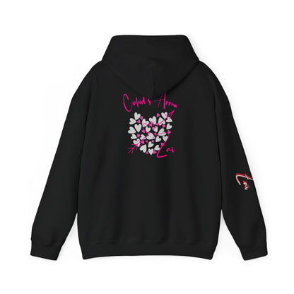 Cupid’s Arrow Lei Hoodie — Heart Arrow Script Pullover for Valentine’s Day