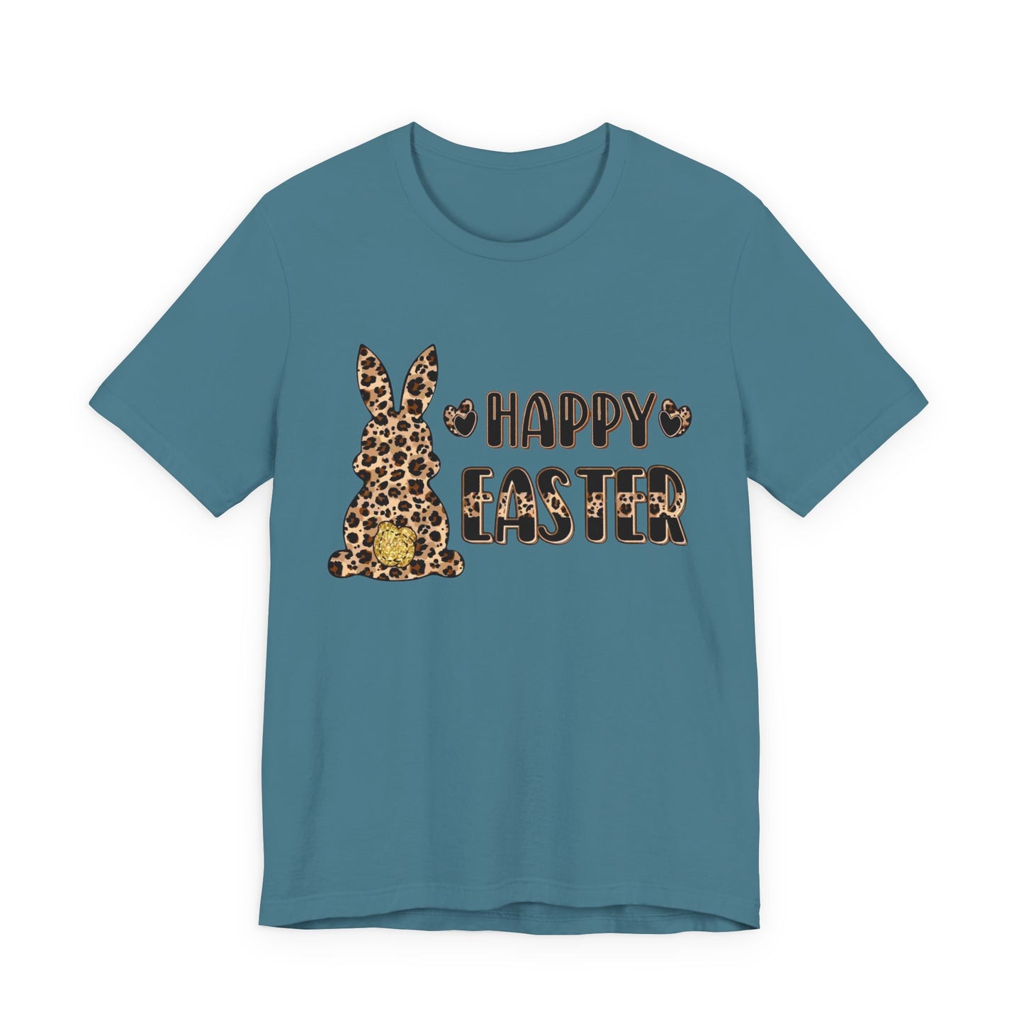 Leopard Print 'Happy Easter' Bunny Tee