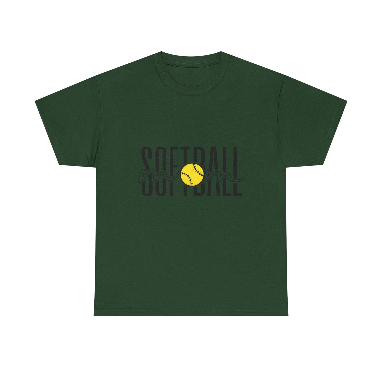 Softball Mom/Player Tee — Retro Script Softball Graphic T-Shirt