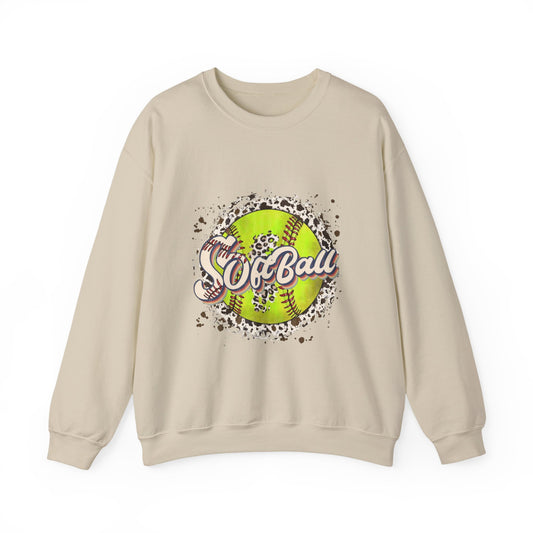 Softball Graphic Crewneck Sweatshirt – Neon Softball Design