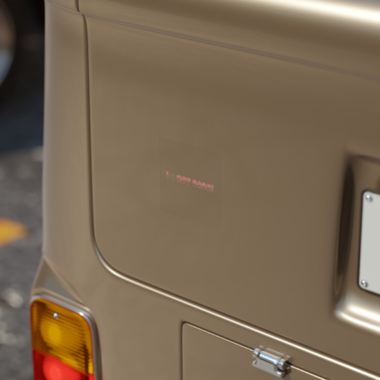 I  Hot Dads Transparent Outdoor Sticker