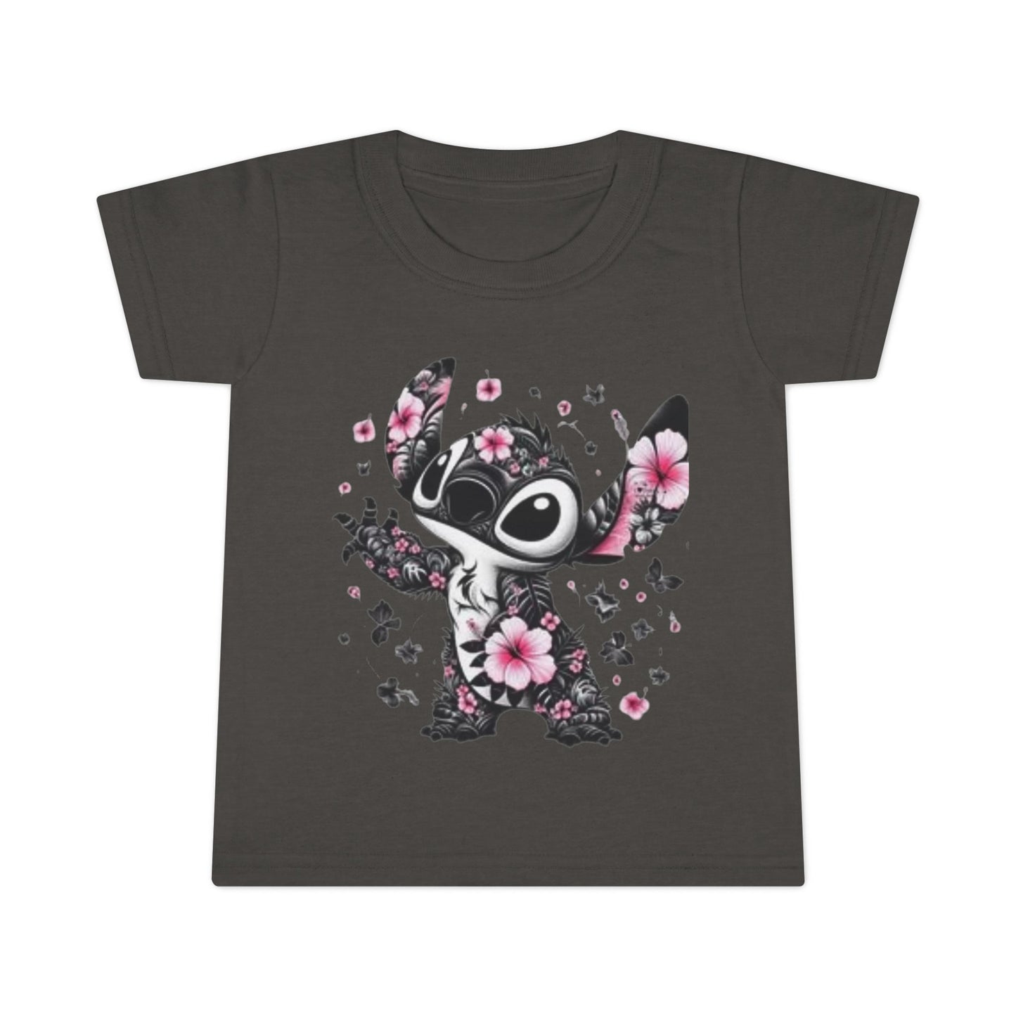 Toddler T-Shirt — Floral Stitch Character Kids Tee (Pink Hibiscus)