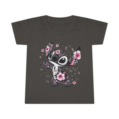 Toddler T-Shirt — Floral Stitch Character Kids Tee (Pink Hibiscus)