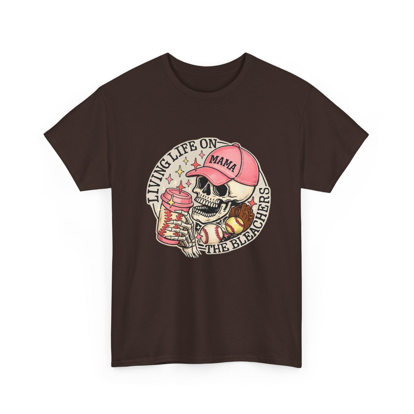 Living Life SPORTS MOM Skull Tee — Mama Cap Vintage Surf School Shirt
