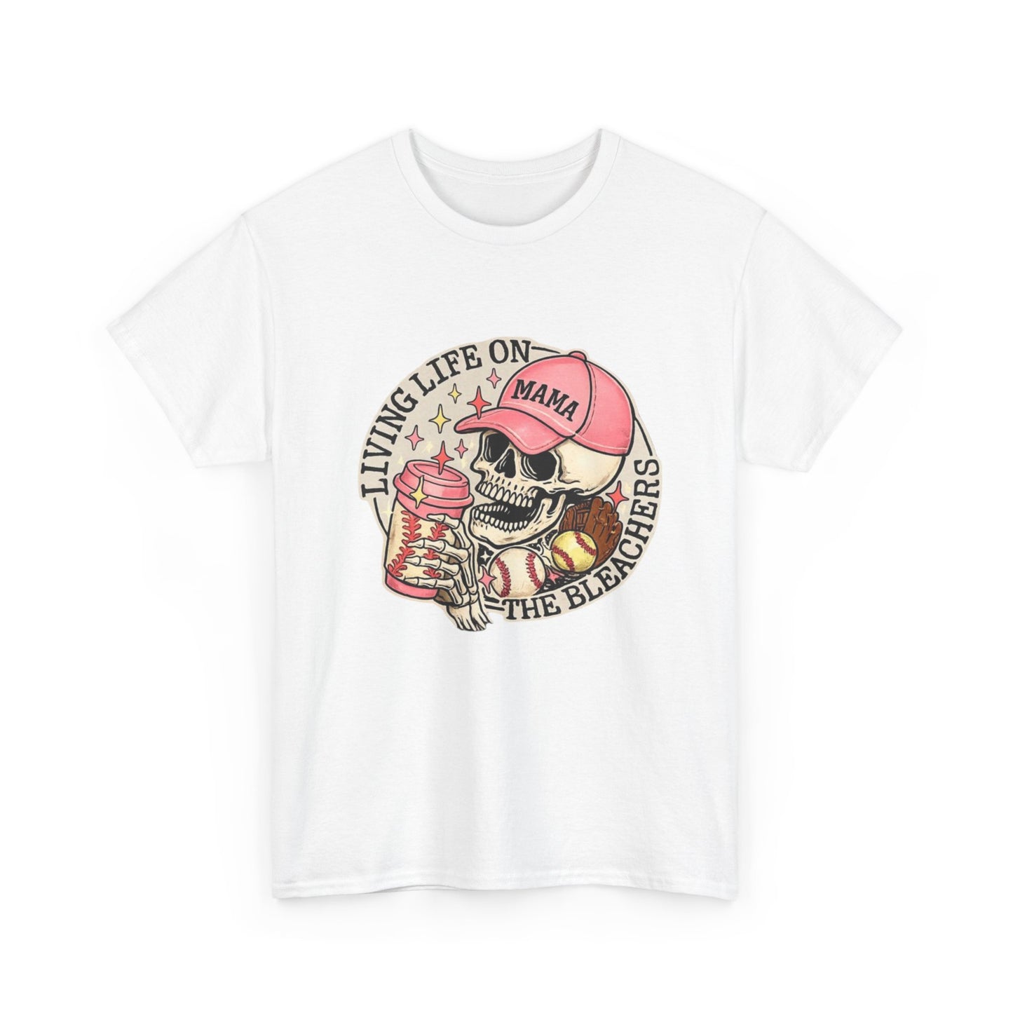 Living Life SPORTS MOM Skull Tee — Mama Cap Vintage Surf School Shirt