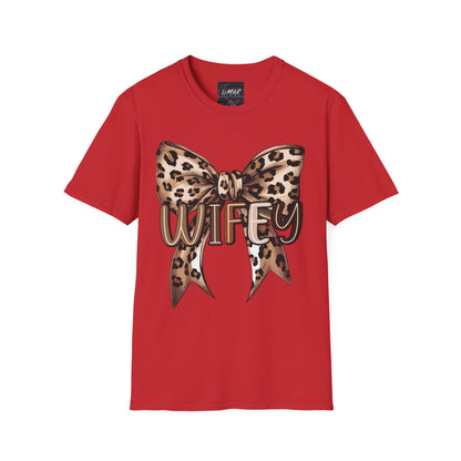 Wifey Leopard Bow T-Shirt — 'WIFEY' Leopard Print Bow Tee