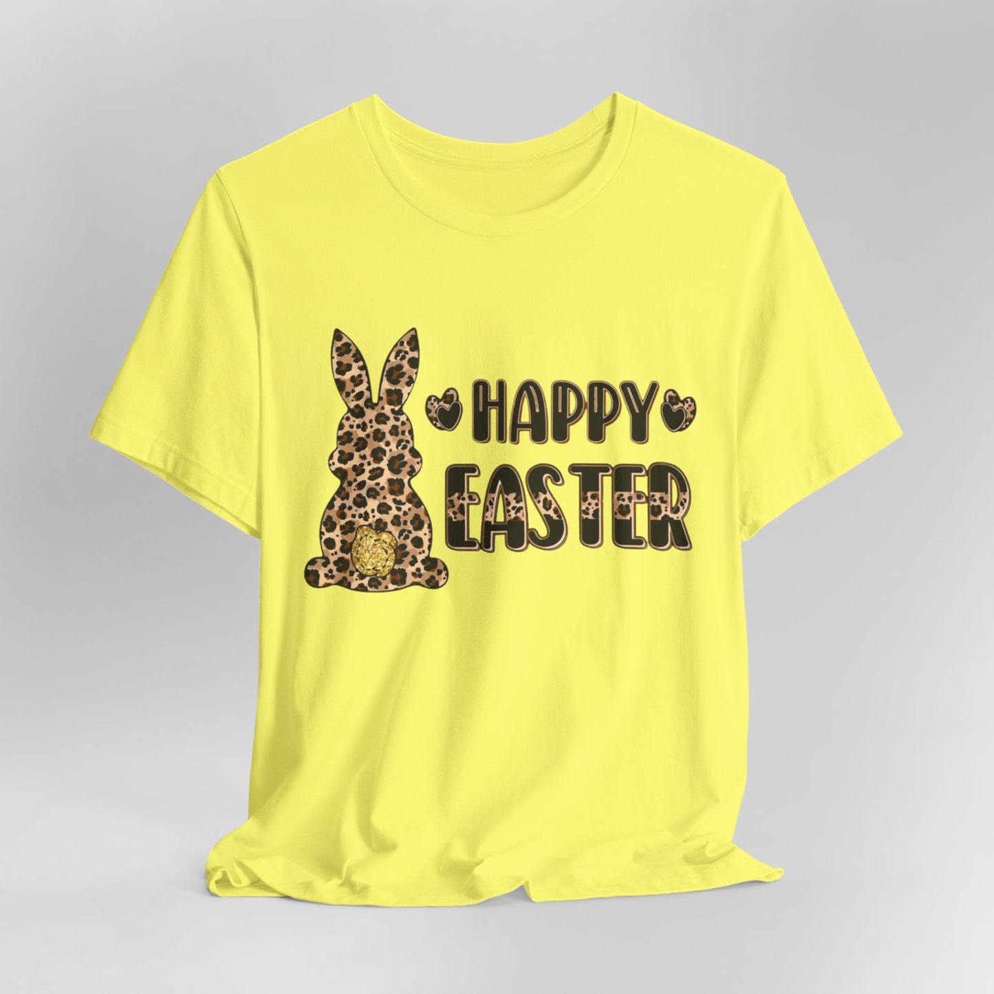 Leopard Print 'Happy Easter' Bunny Tee